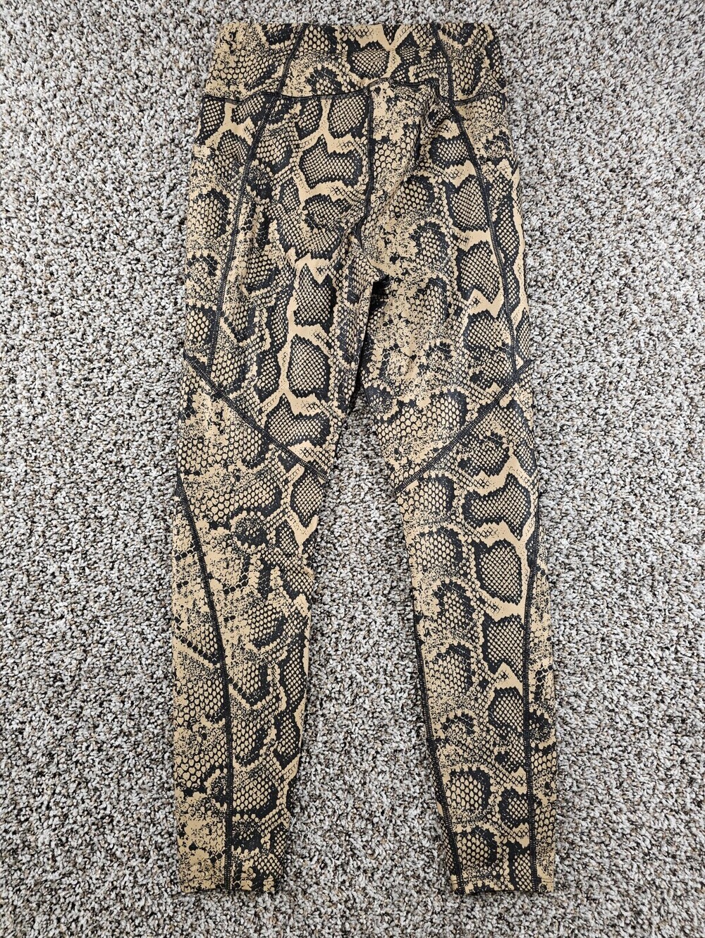 Athletic Works Womens Sz S Ankle Length Leggings Snakeskin Animal Print Gold - Picture 4 of 4